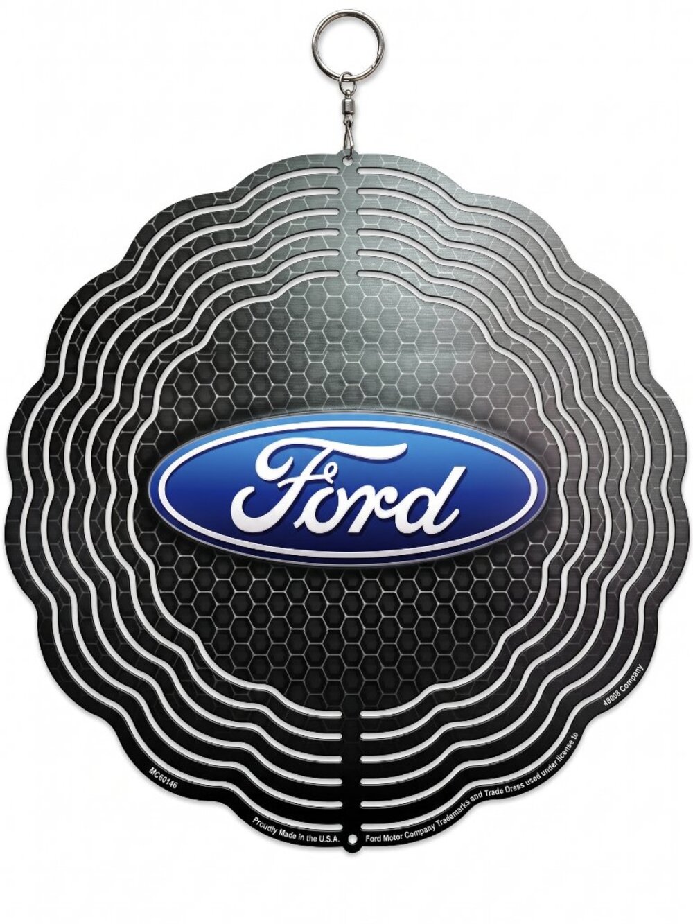 10" Ford Honeycomb Grille Kinetic Wind Spinner - Hanging Metal Yard Decor